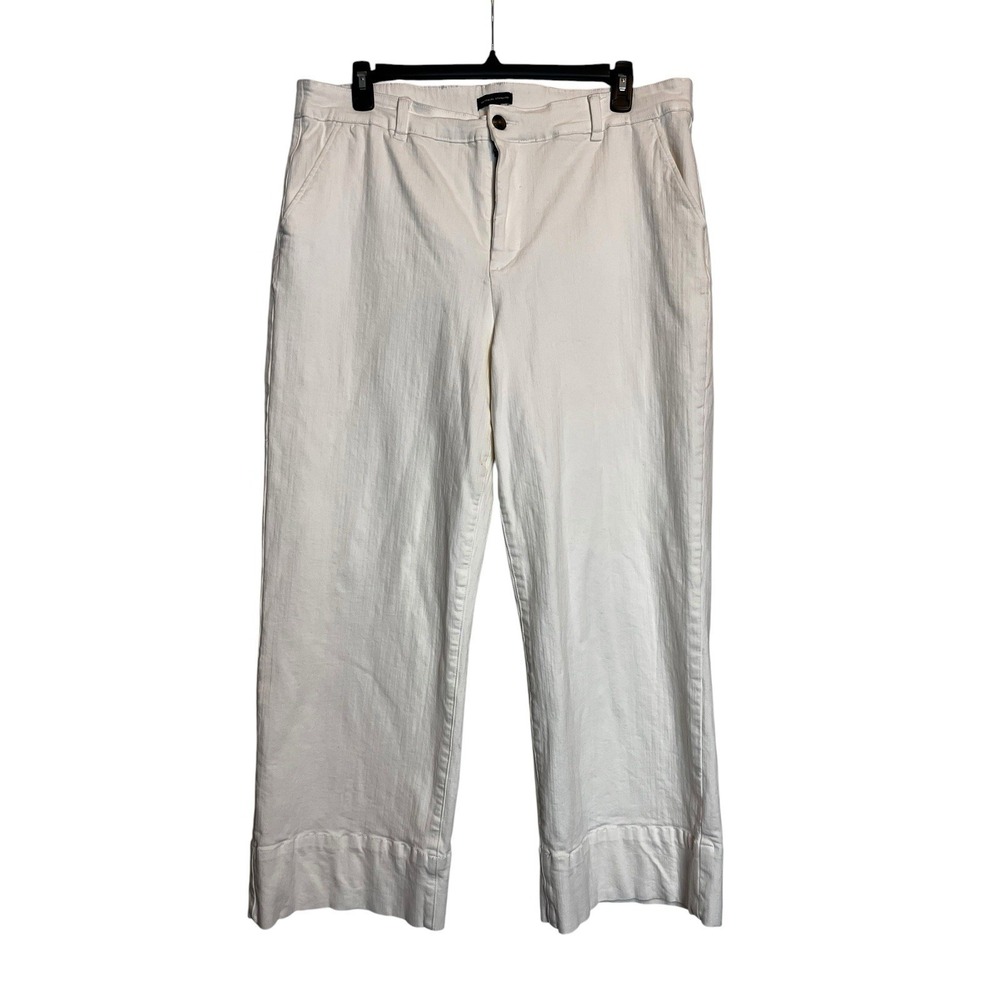 Universal Standard Jeans Size Large White  Wide Leg Stretch
